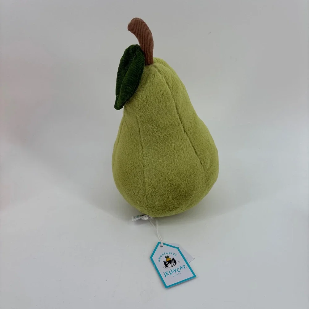 Jellycat Amuseables Pear Plush Unisex Small Green Soft Stuffed Toy Fruit